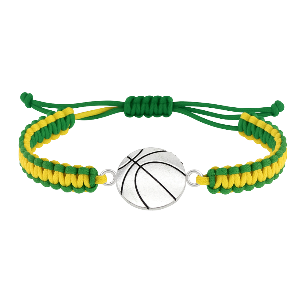 Multi Colored Silver Basketball Rope Bracelet - Pick Color
