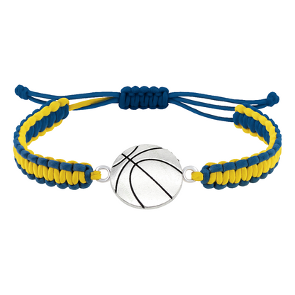 Multi Colored Silver Basketball Rope Bracelet - Pick Color