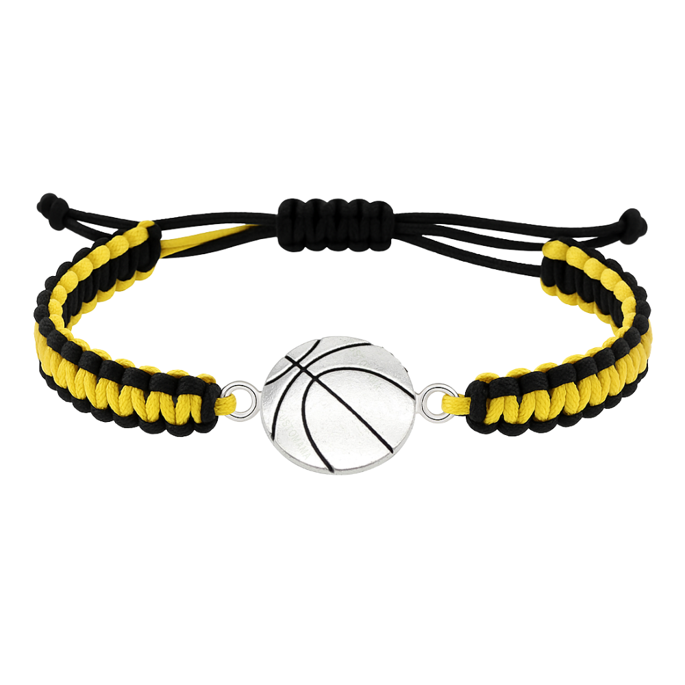 Multi Colored Silver Basketball Rope Bracelet - Pick Color