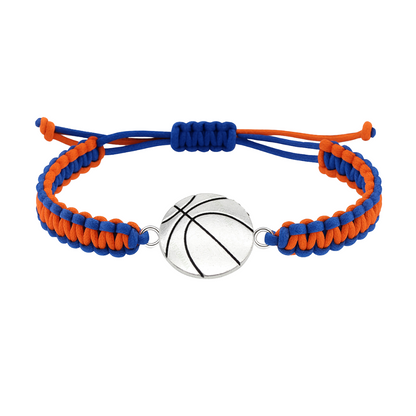 Multi Colored Silver Basketball Rope Bracelet - Pick Color