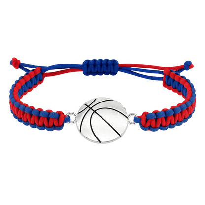Multi Colored Silver Basketball Rope Bracelet - Pick Color