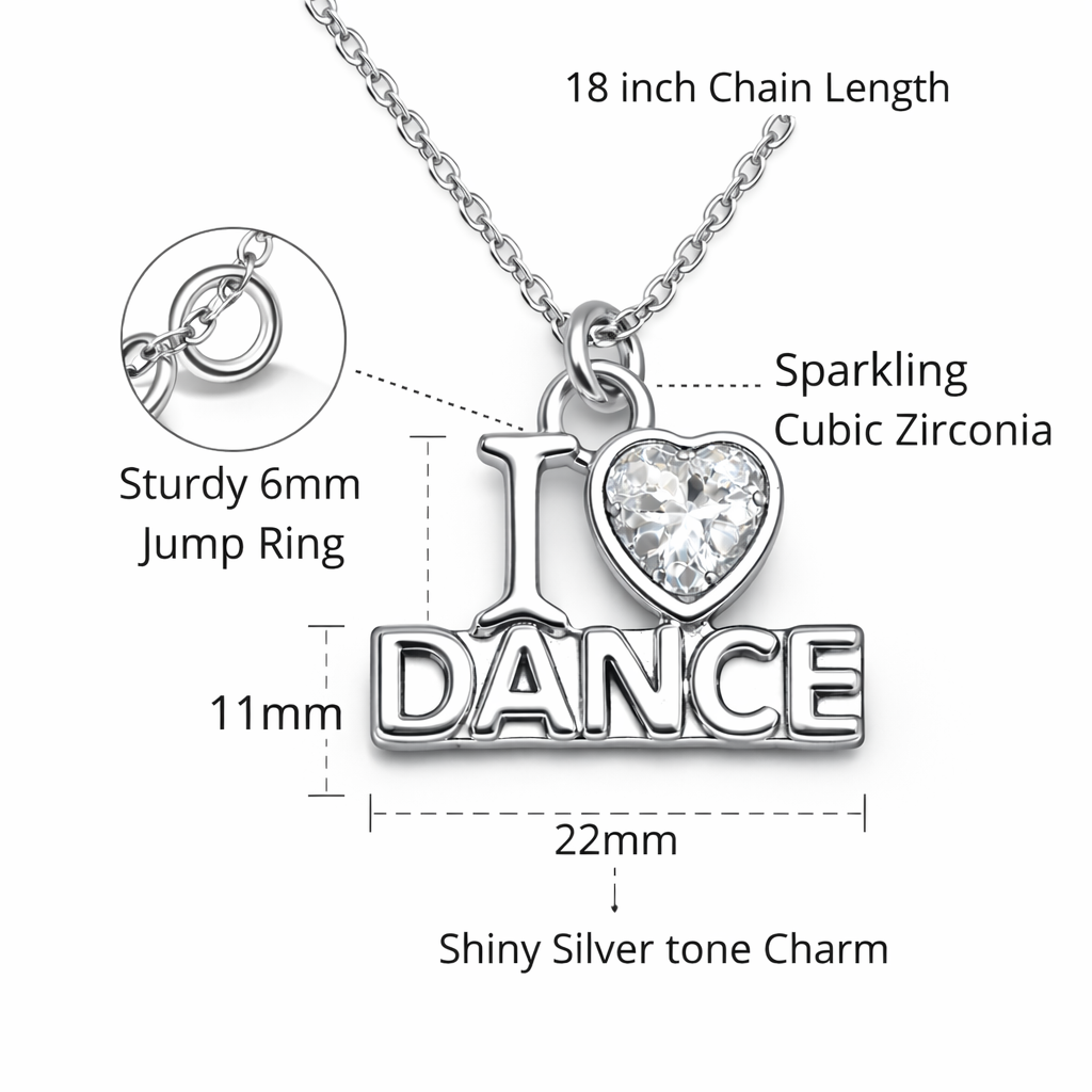 I Love Dance Necklace
