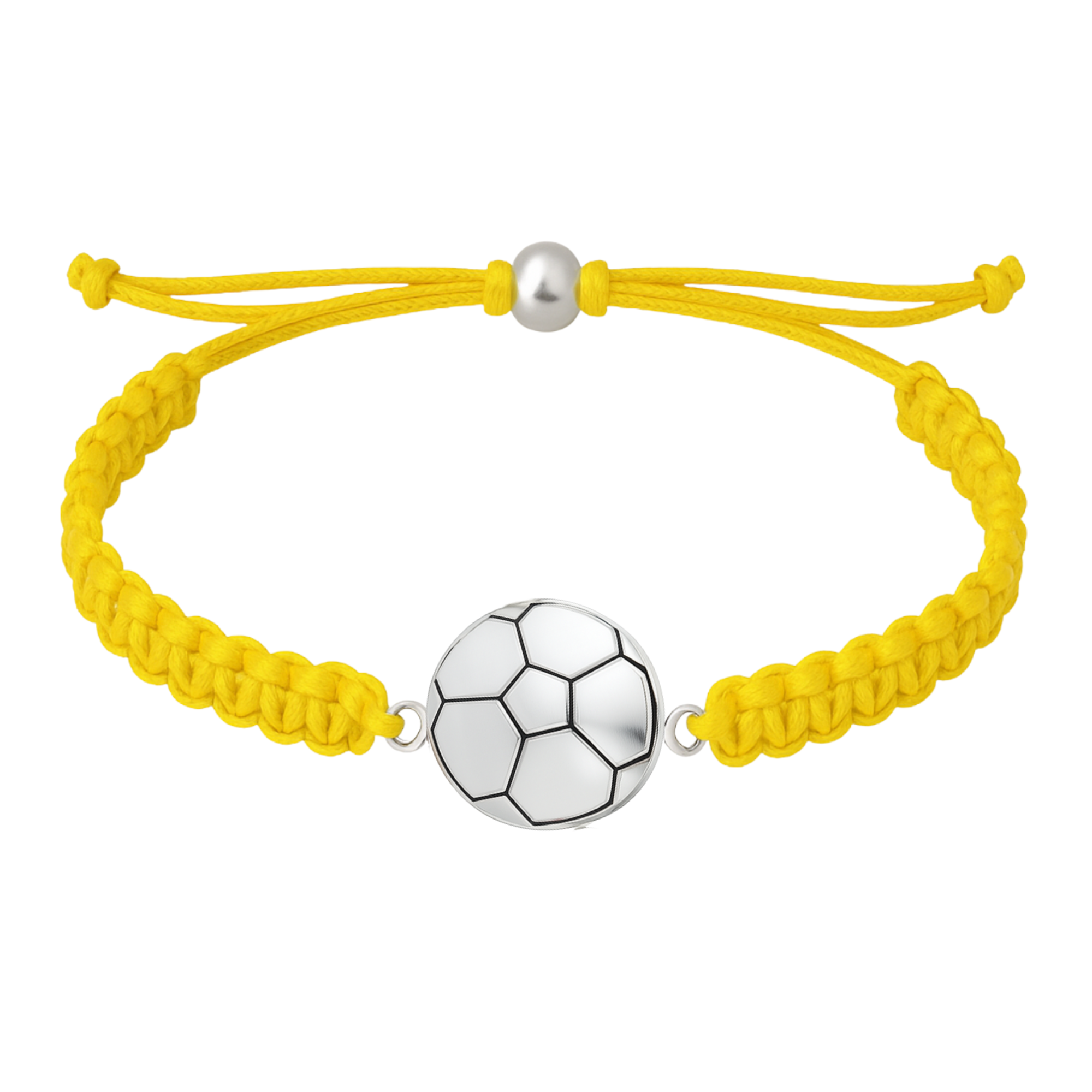 Purple rope bracelet with soccer ball charm, perfect for young athletes and fans
