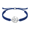 Navy blue soccer rope bracelet with durable cord and stainless steel soccer charm