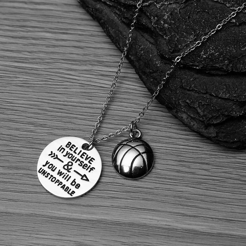Basketball Necklaces with Inspirational Charms