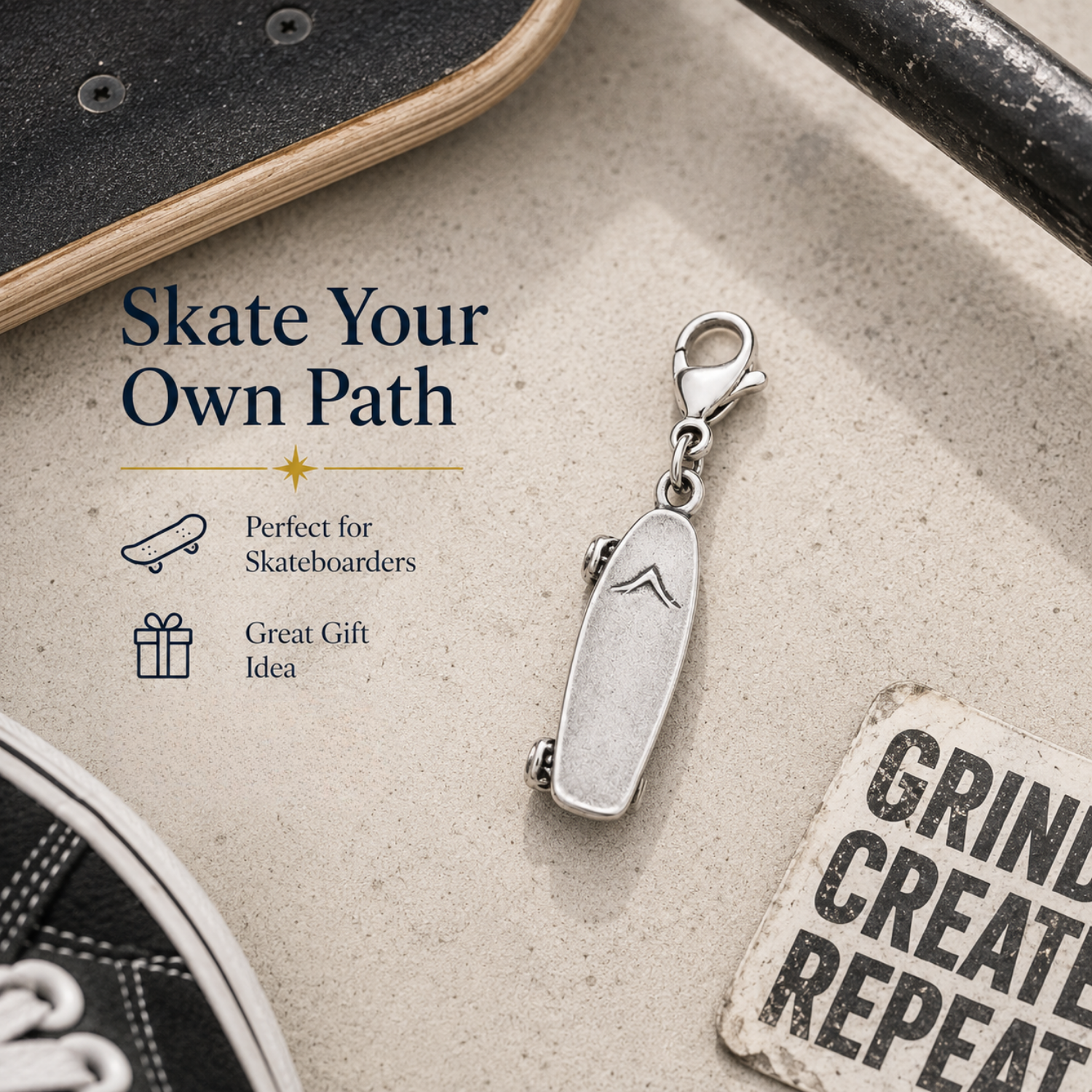 Skateboard Clip On Zipper Pull