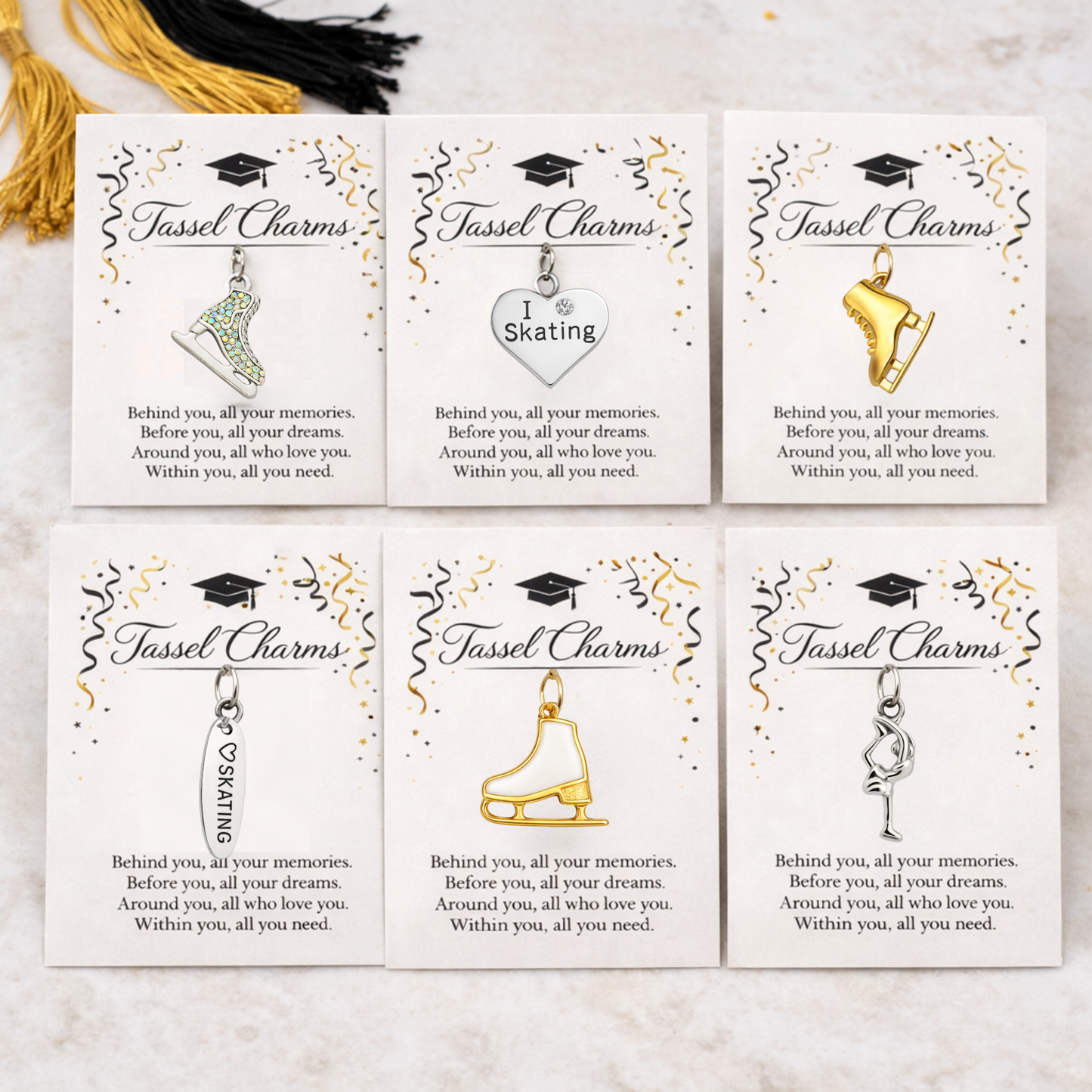 Skating Graduation Tassel Charm