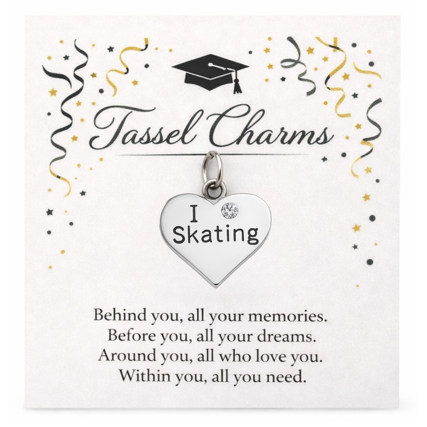 Skating Graduation Tassel Charm