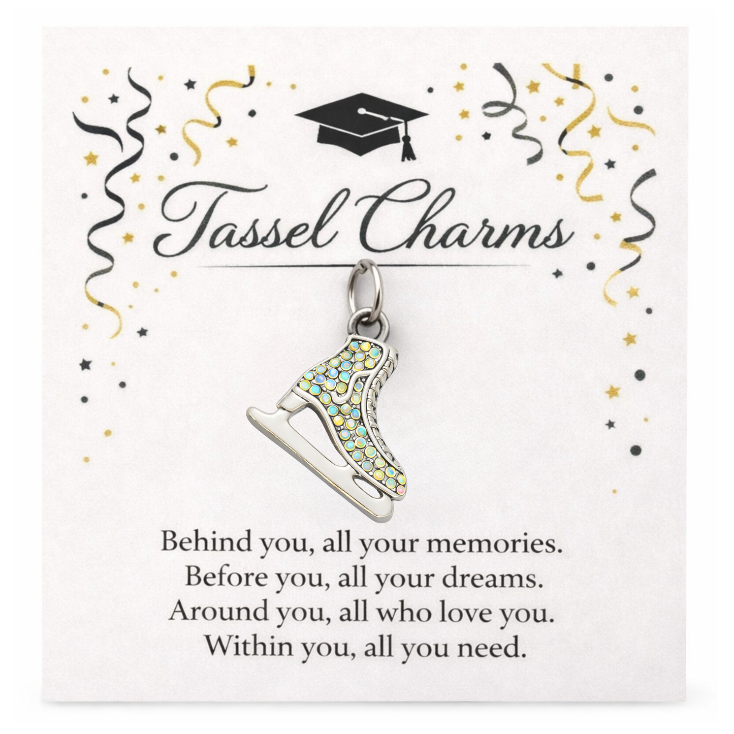 Skating Graduation Tassel Charm