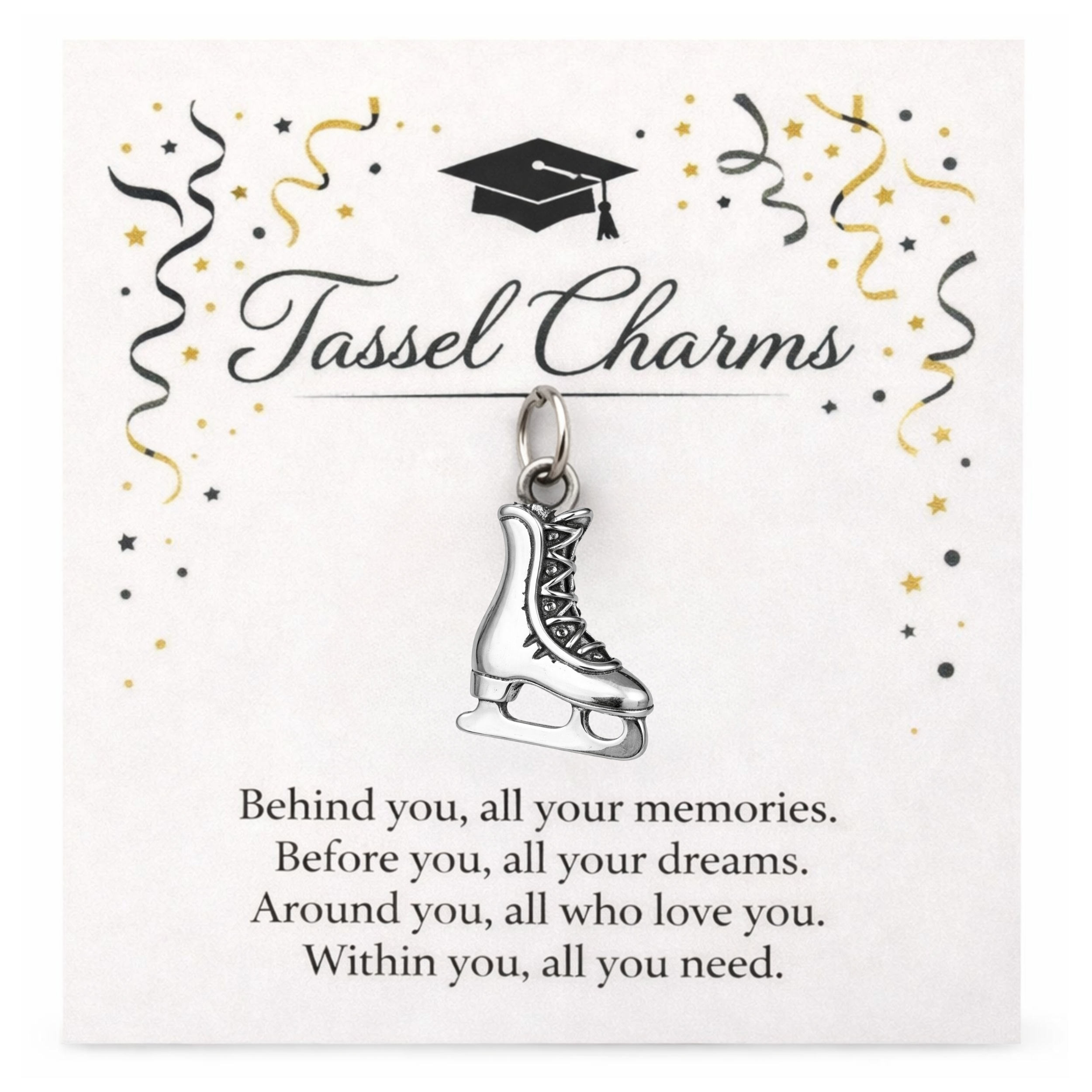 Skating Graduation Tassel Charm