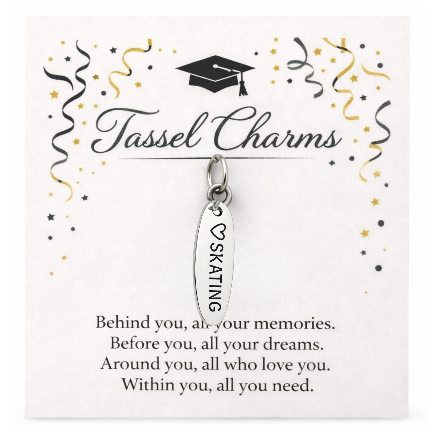 Skating Graduation Tassel Charm