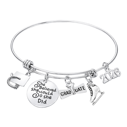 2026 Sports Graduation Bracelet - She Believed She Could- Pick Activity