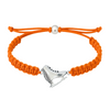 Bright orange braided bracelet with ice skate charm for skating lovers