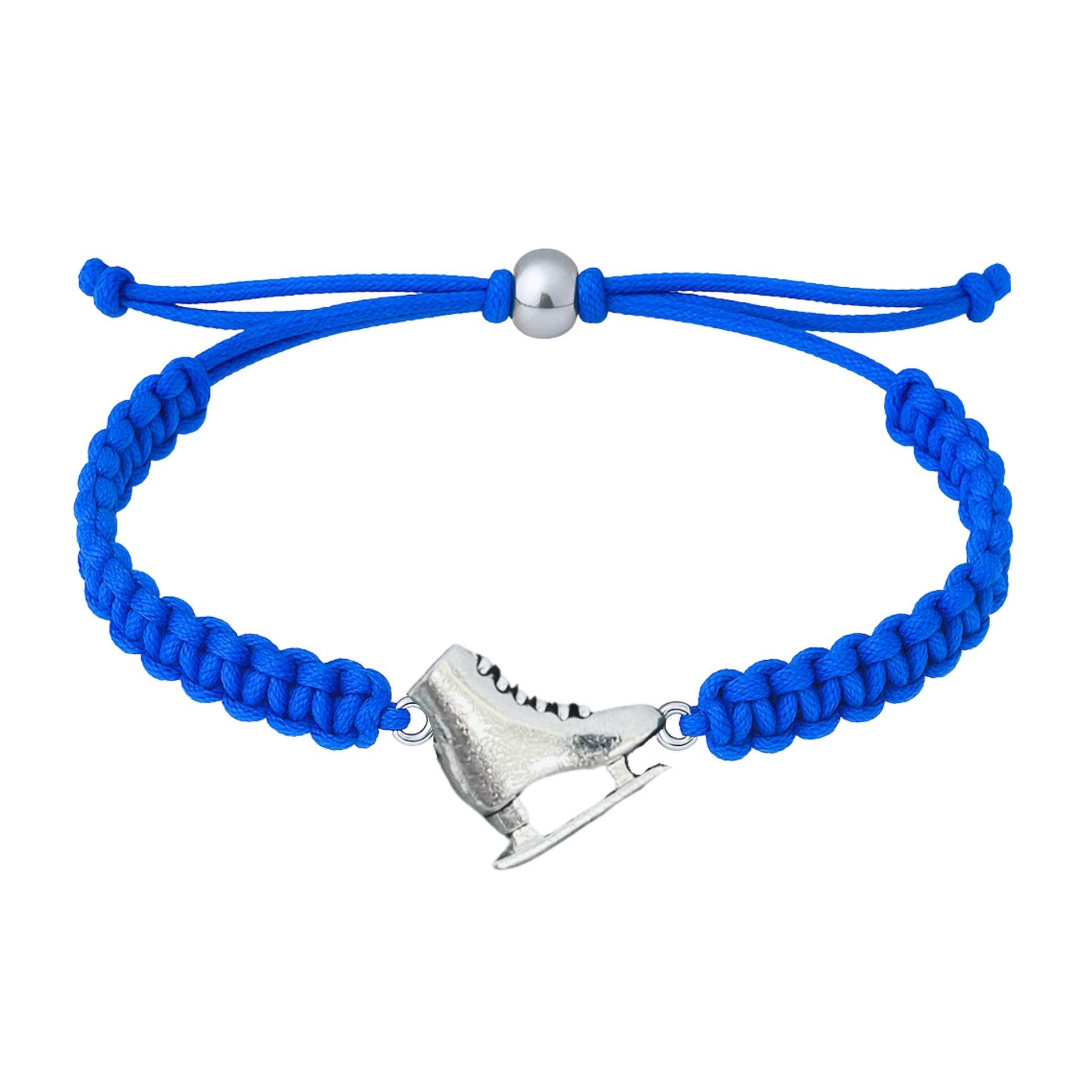 Blue skating bracelet with detailed ice skate charm