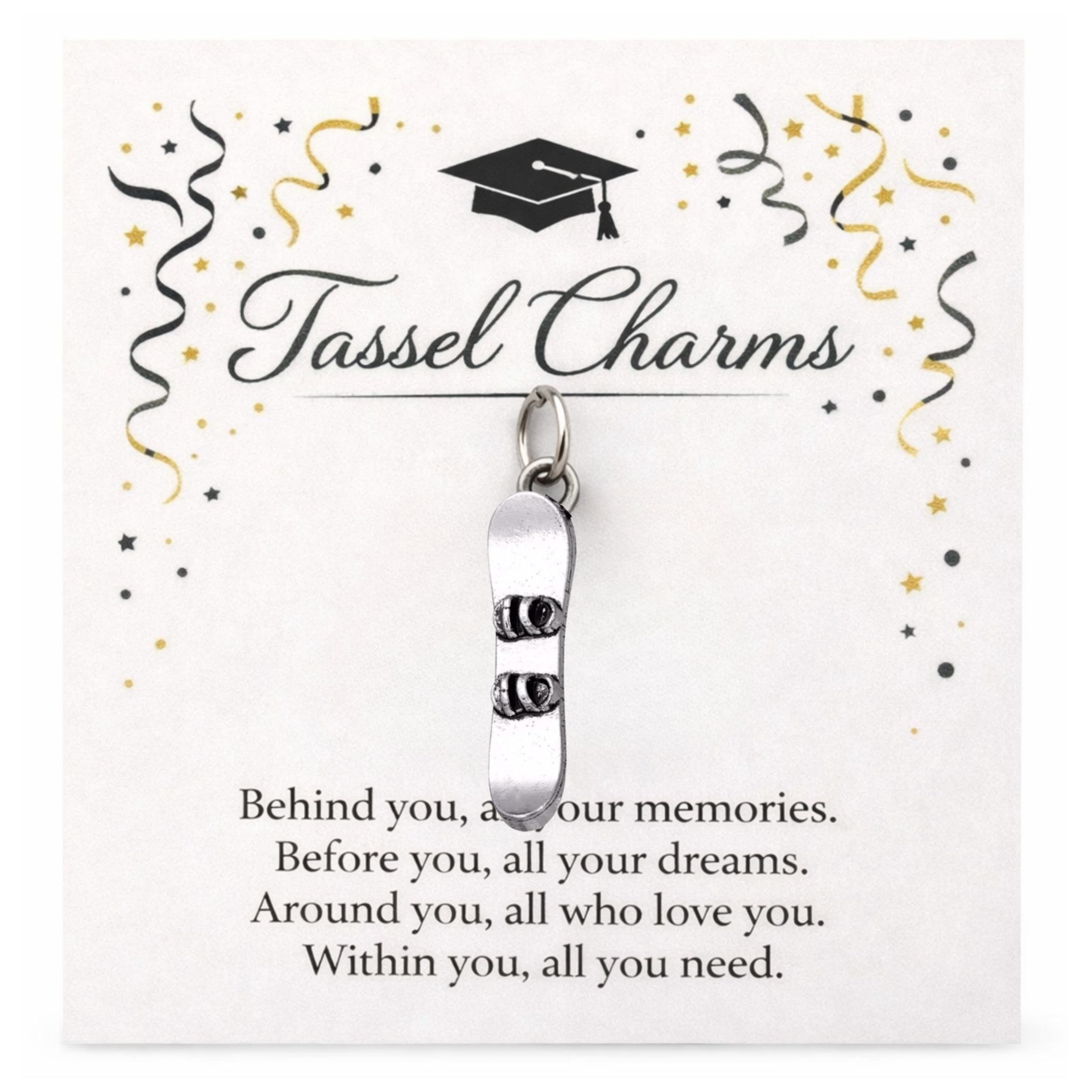 Ski & Snowboard Graduation Tassel Charm