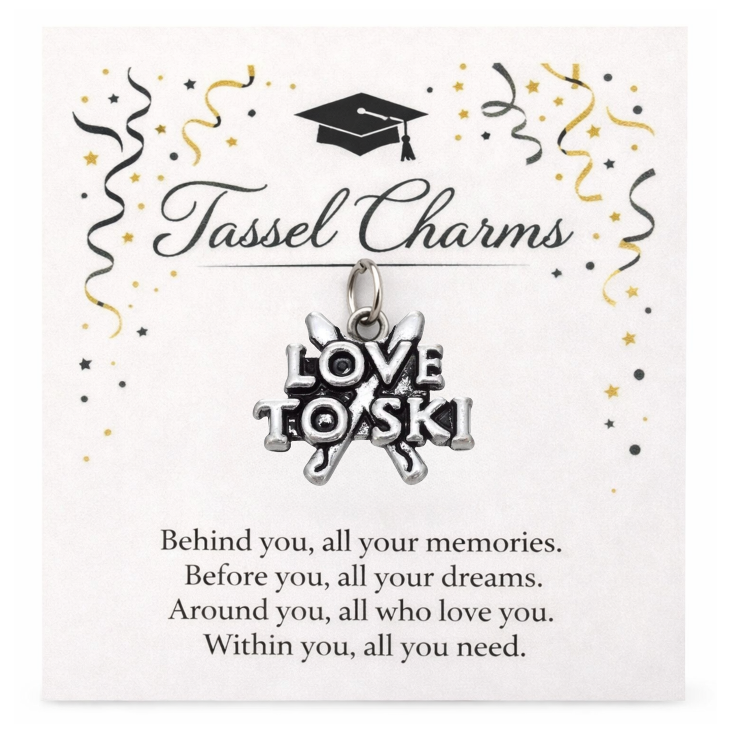 Ski & Snowboard Graduation Tassel Charm