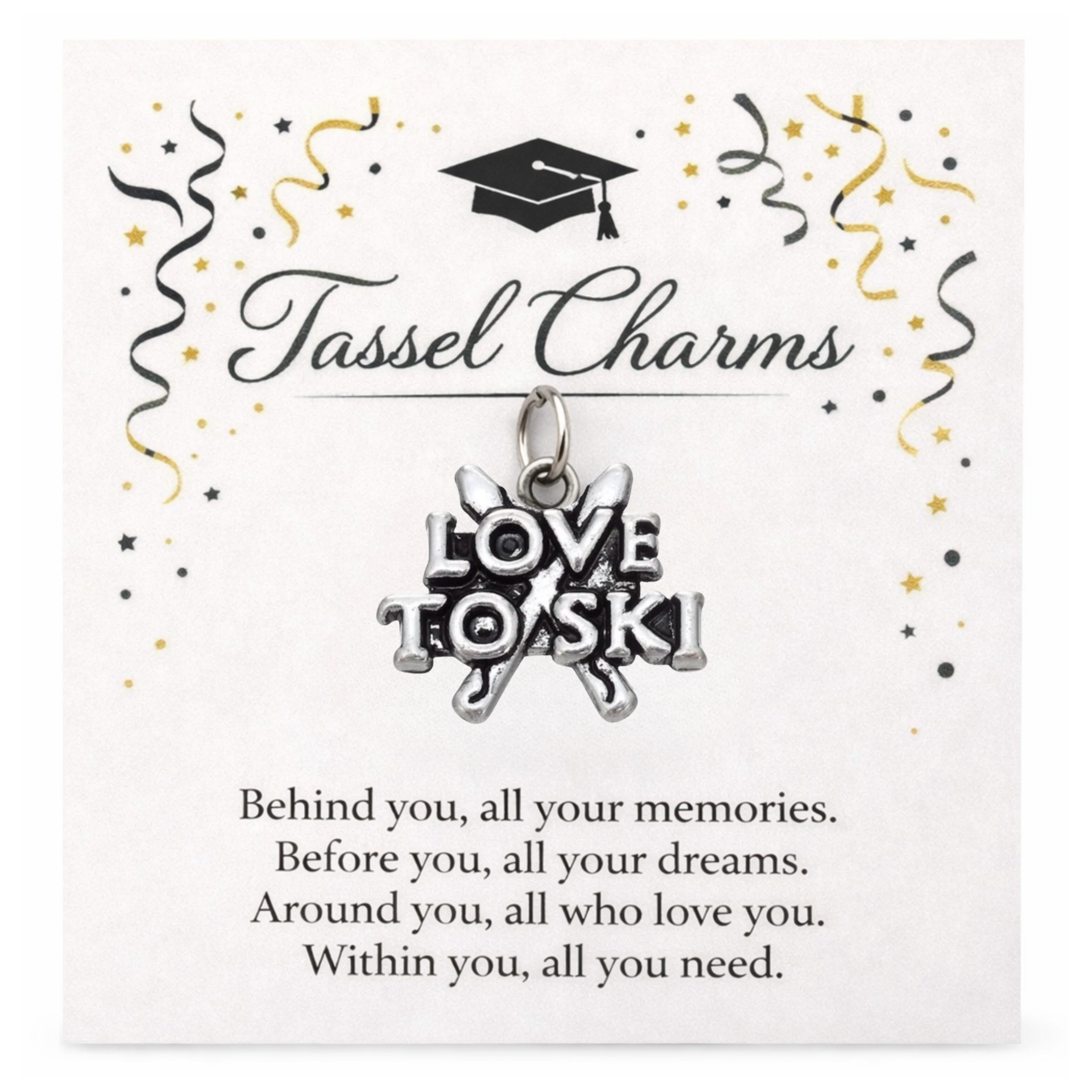 Ski & Snowboard Graduation Tassel Charm
