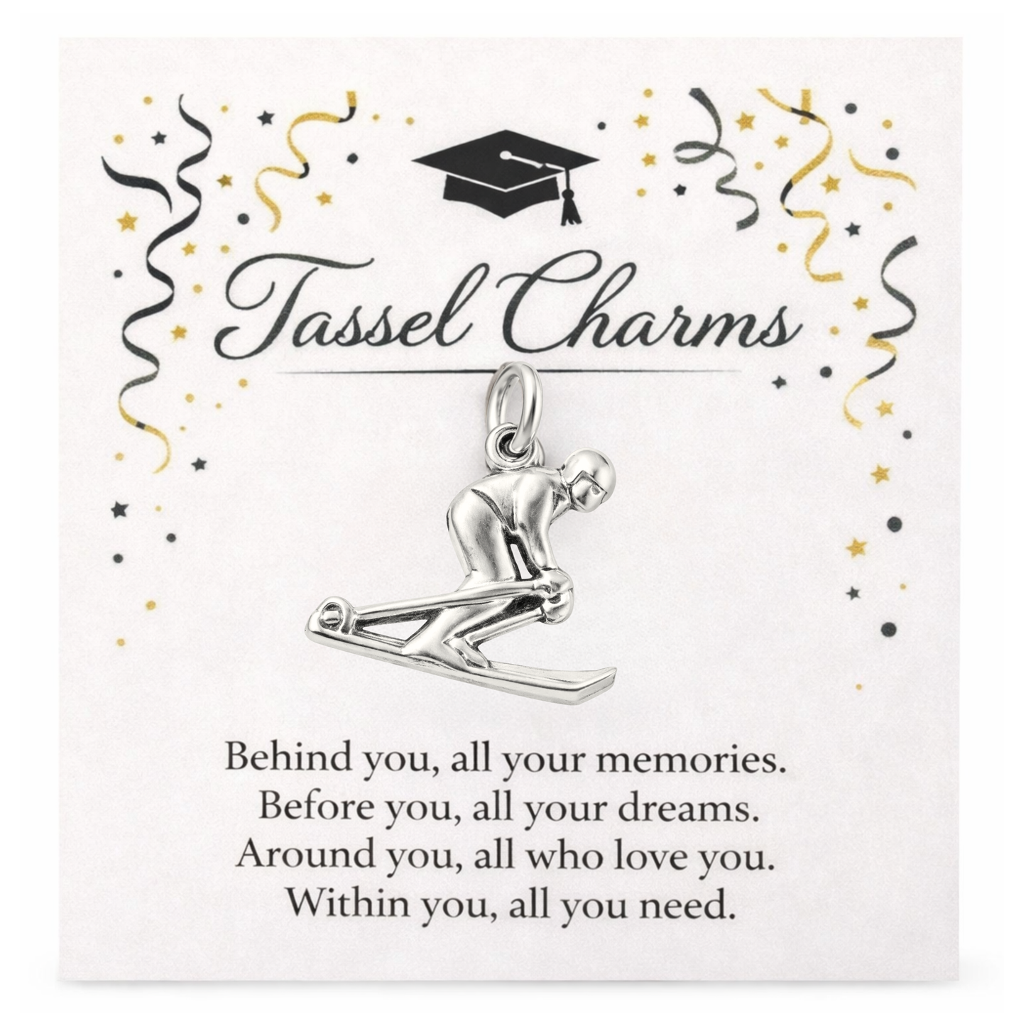 Ski & Snowboard Graduation Tassel Charm