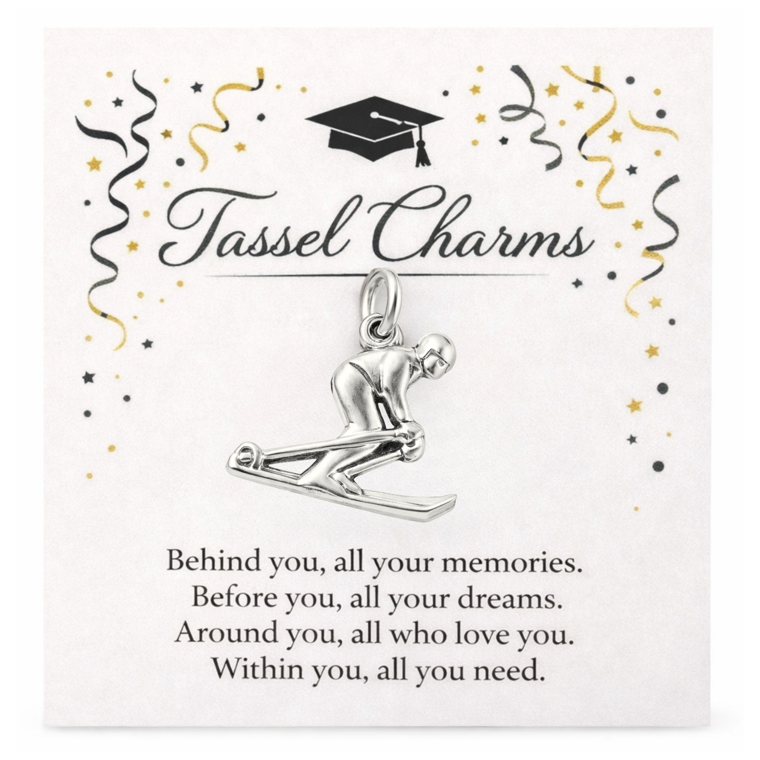 Ski & Snowboard Graduation Tassel Charm