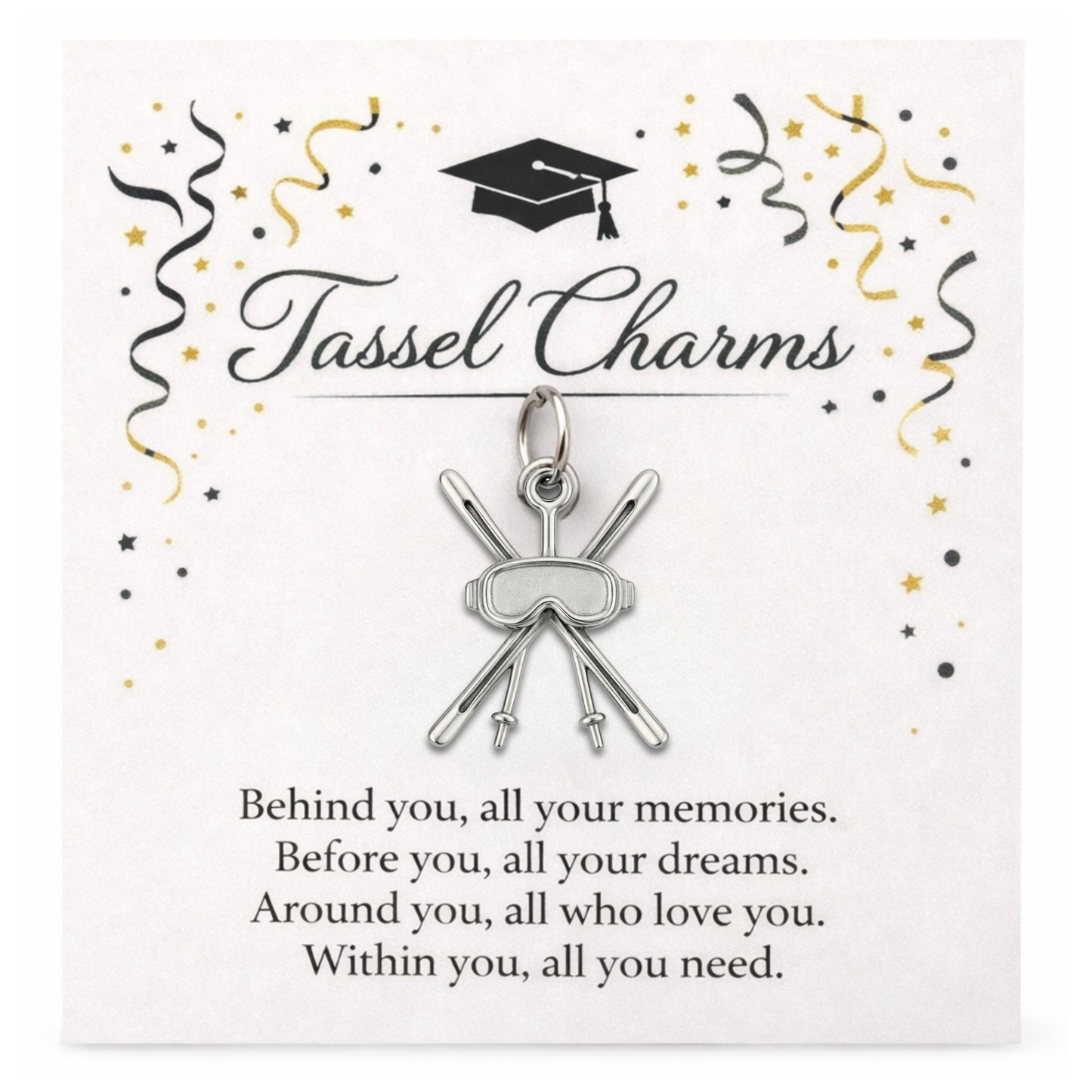 Ski & Snowboard Graduation Tassel Charm