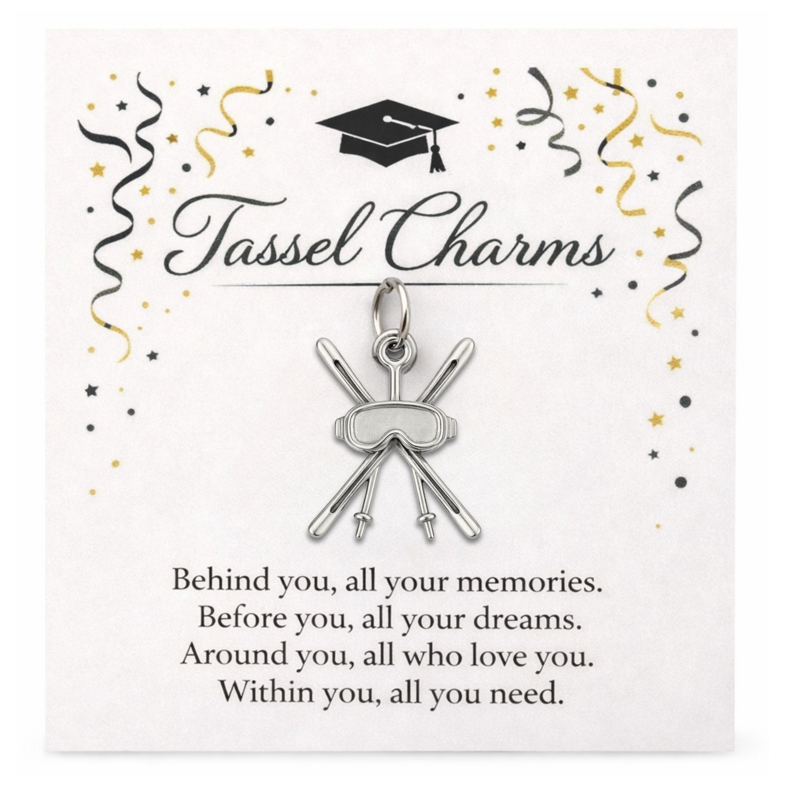 Ski & Snowboard Graduation Tassel Charm
