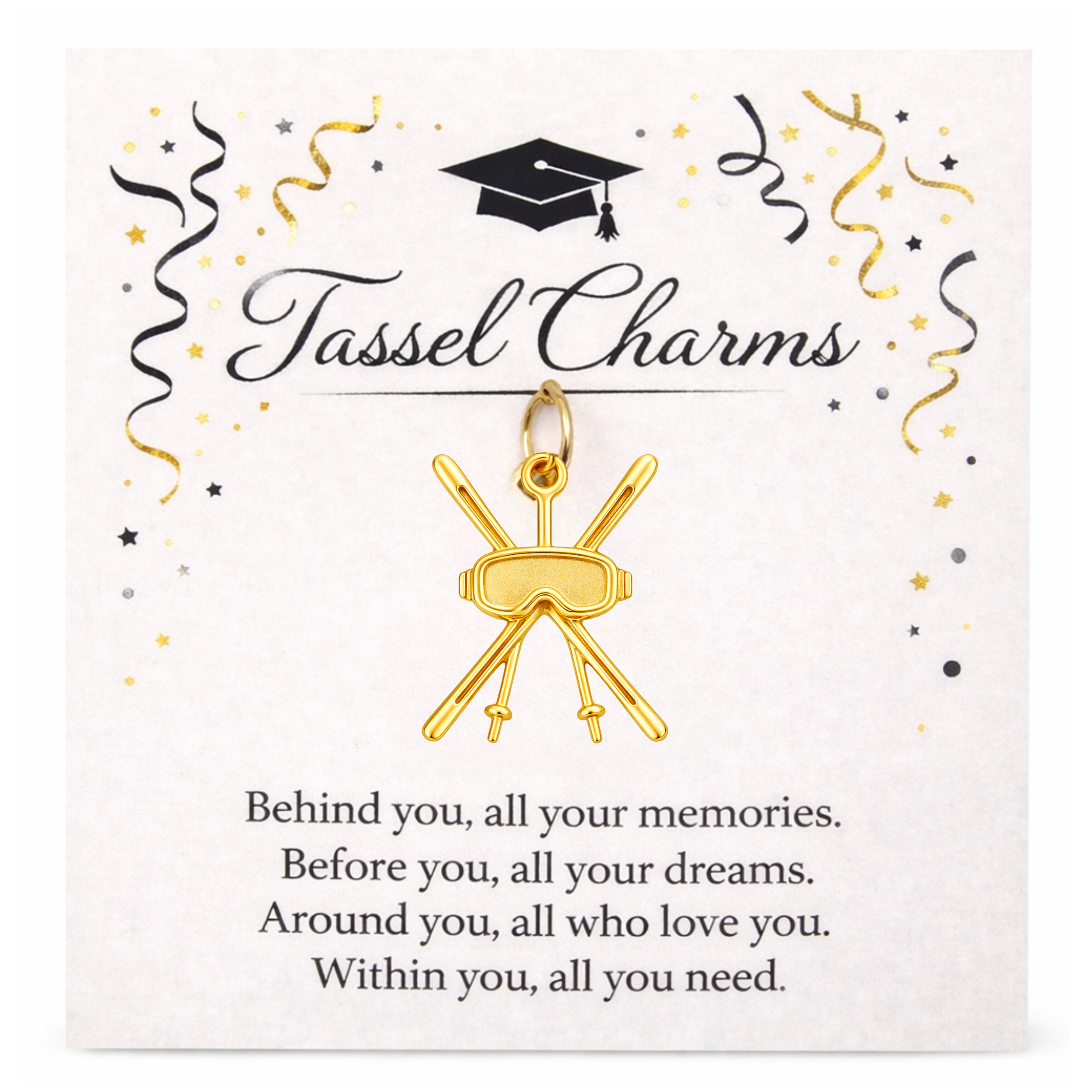 Ski & Snowboard Graduation Tassel Charm