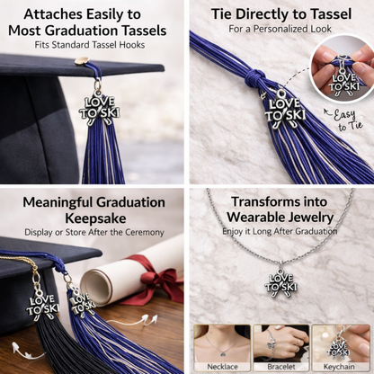 Ski & Snowboard Graduation Tassel Charm