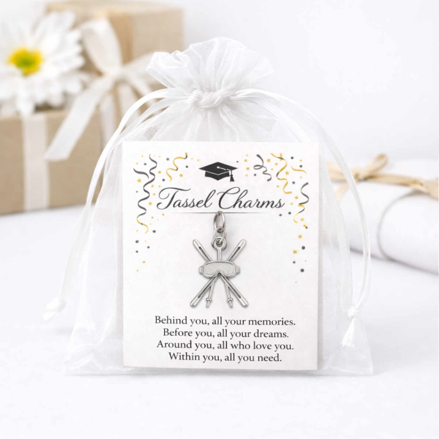 Ski & Snowboard Graduation Tassel Charm