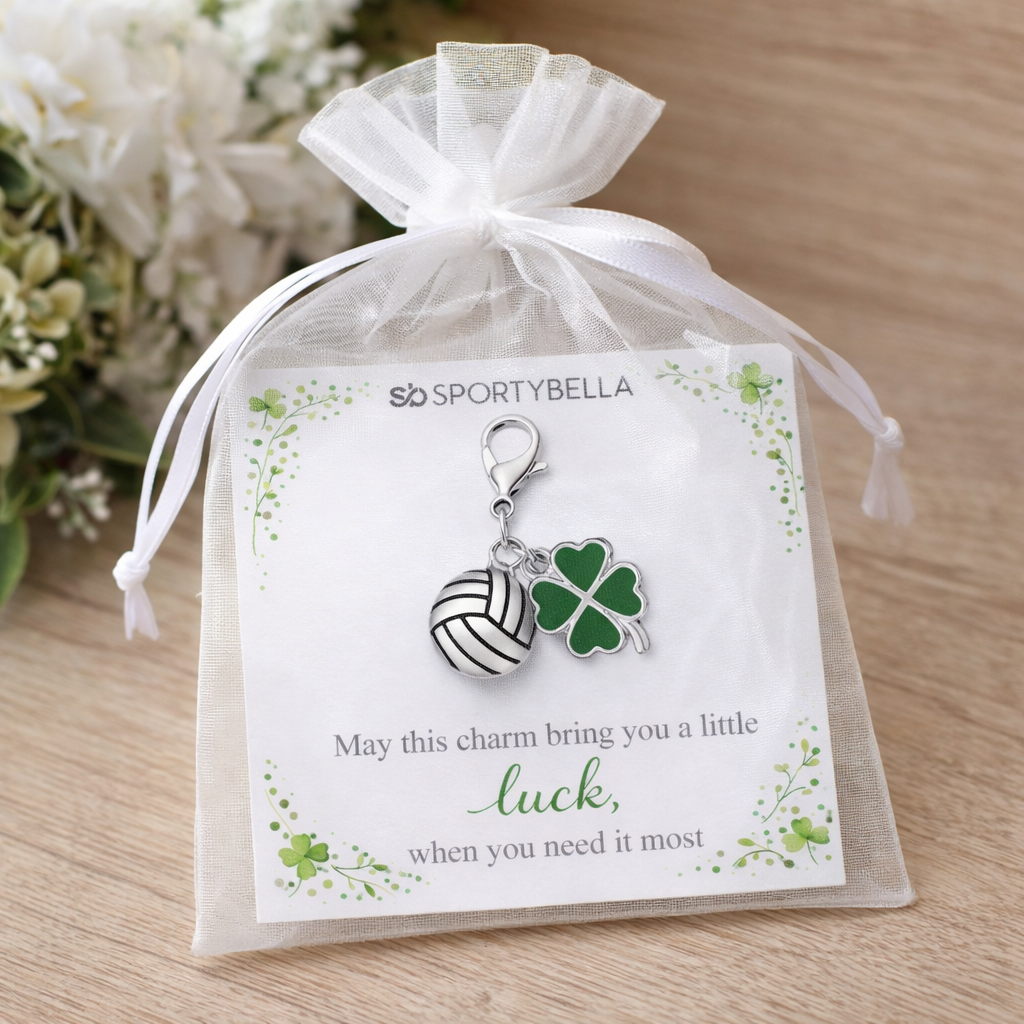 Sports Four Leaf Clover Lucky Clip on Charm