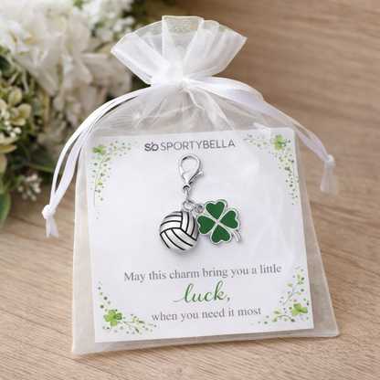 Sports Four Leaf Clover Lucky Clip on Charm