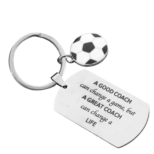 Soccer Coach Keychain - A Good Coach Can Change a Game But a Great Coach can Change a Life Keychain