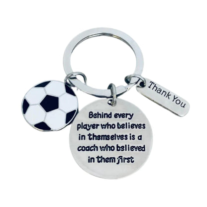Soccer Coach Keychain with Inspirational Charms