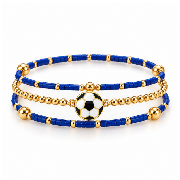 Soccer Game Day Bracelet Stack