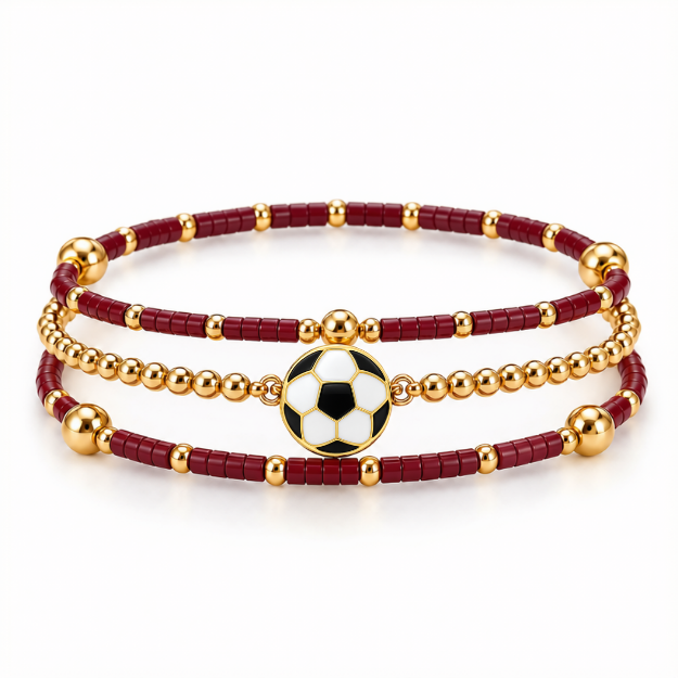 Soccer Game Day Bracelet Stack