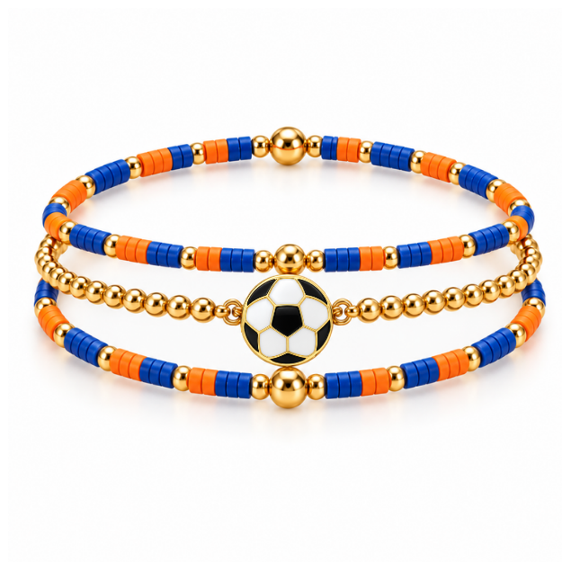 Soccer Game Day Bracelet Stack