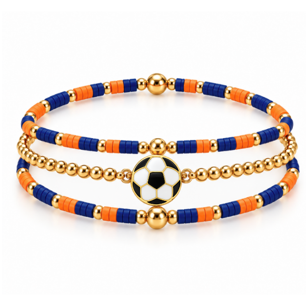 Soccer Game Day Bracelet Stack