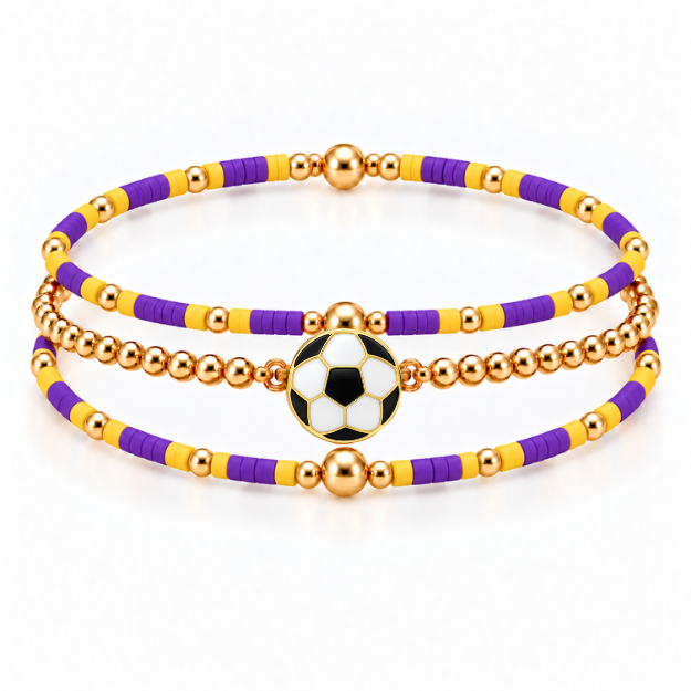 Soccer Game Day Bracelet Stack