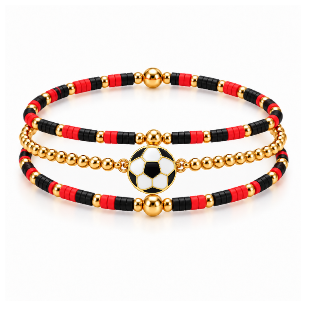 Soccer Game Day Bracelet Stack