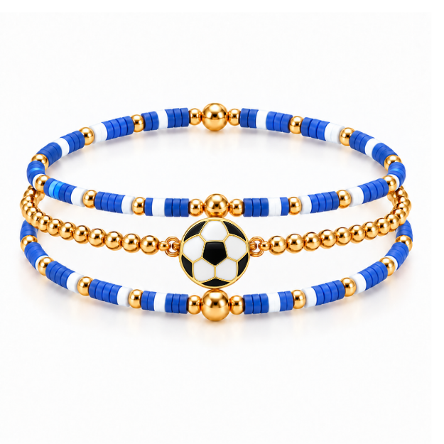 Soccer Game Day Bracelet Stack