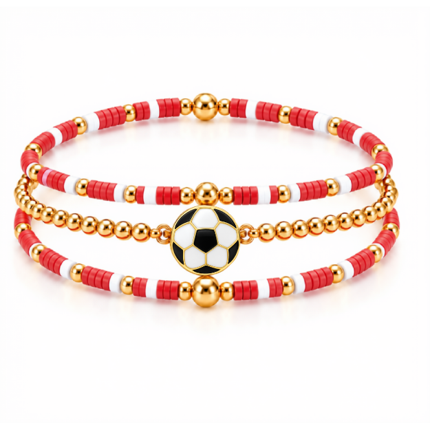 Soccer Game Day Bracelet Stack