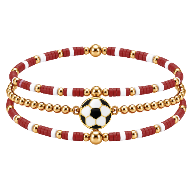 Soccer Game Day Bracelet Stack