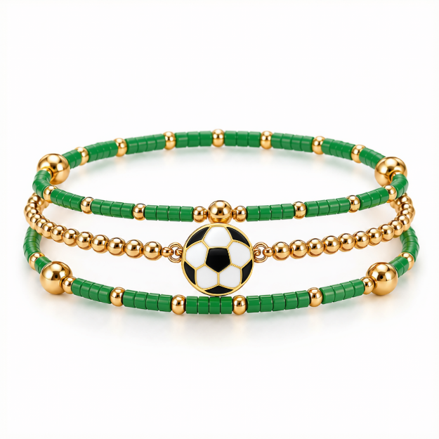 Soccer Game Day Bracelet Stack