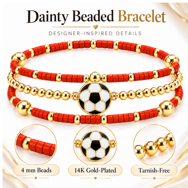 Soccer Game Day Bracelet Stack