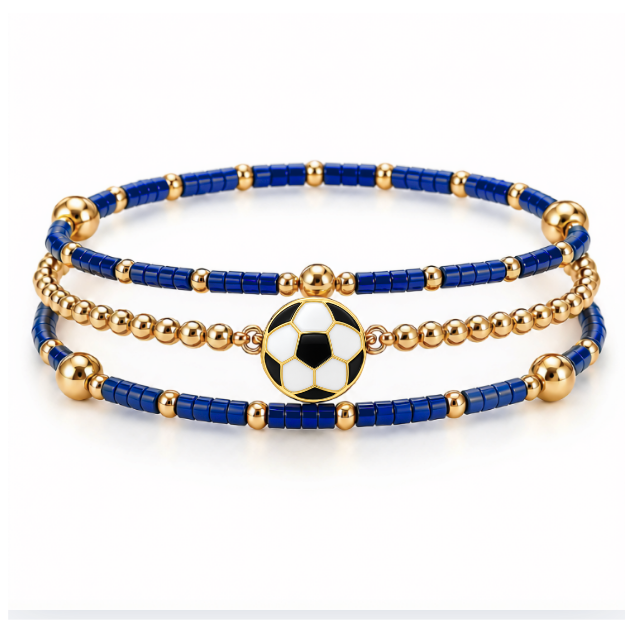 Soccer Game Day Bracelet Stack