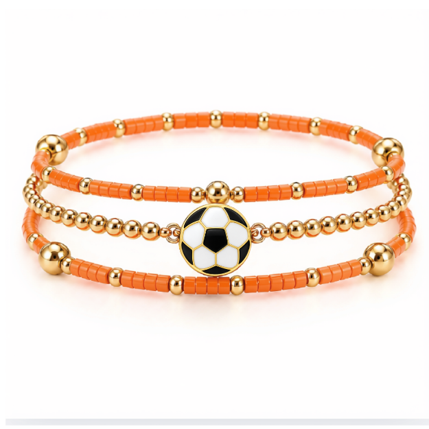 Soccer Game Day Bracelet Stack