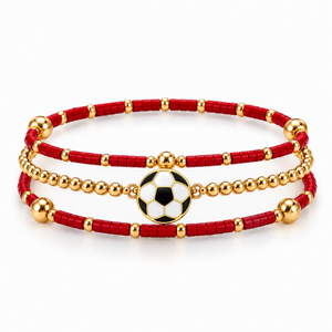 Soccer Game Day Bracelet Stack