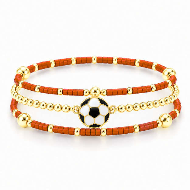 Soccer Game Day Bracelet Stack