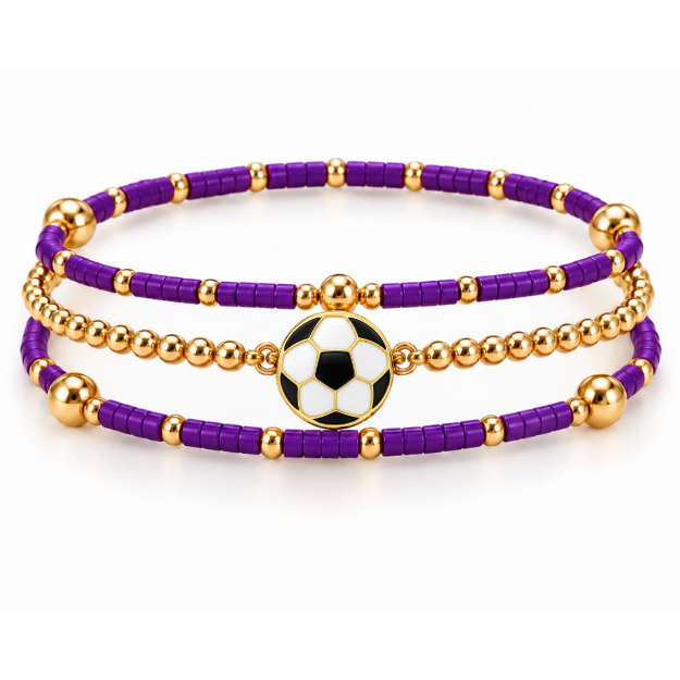Soccer Game Day Bracelet Stack