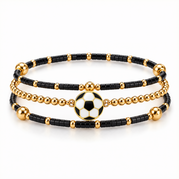 Soccer Game Day Bracelet Stack