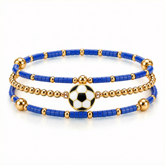 Soccer Game Day Bracelet Stack